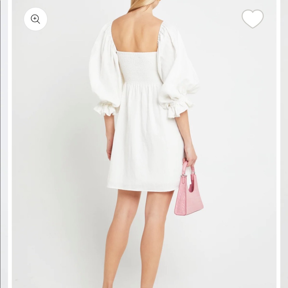 Short Atlanta Linen Dress in White - Few Moda version Portia Mini Dress